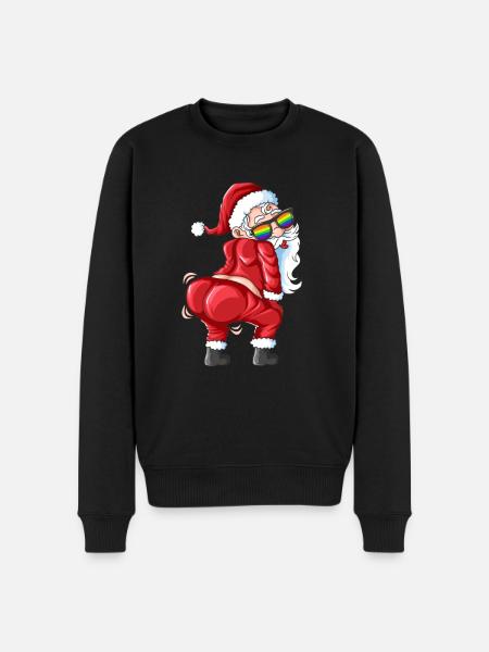 Santa Twerking Twerking Dancing LGBTQ Sunglasses - Men's Premium Organic Jumper - black