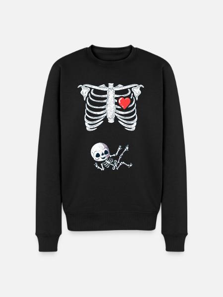Funny Pregnancy Halloween Baby Mom Skeleton - Men's Premium Organic Jumper - black