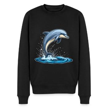 Delfin - Männer Premium Bio Pullover - Schwarz - Vorne - Nico (187cm)