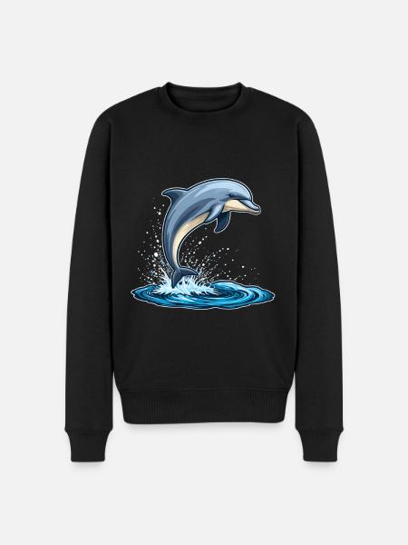 Dolphin - Men's Premium Organic Jumper - black