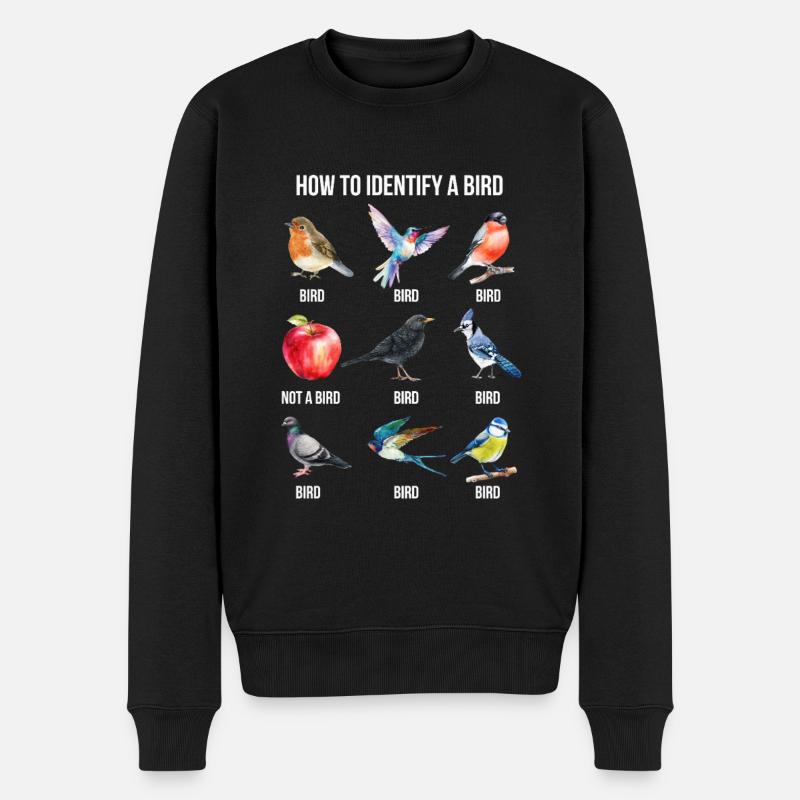 Funny Bird Nerd Design Comment identifier un oiseau - Pull Premium bio Homme - noir