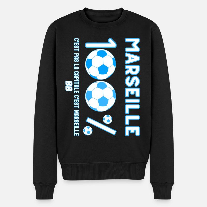 Humour Marseillais Supporter de Marseille - Pull Premium bio Homme - noir
