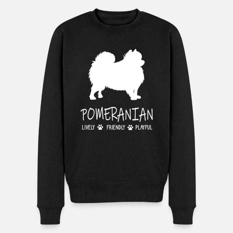 Pomeranian Spitz Kleinspitz Zwergspitz Pom Süßer - Männer Premium Bio Pullover - Schwarz