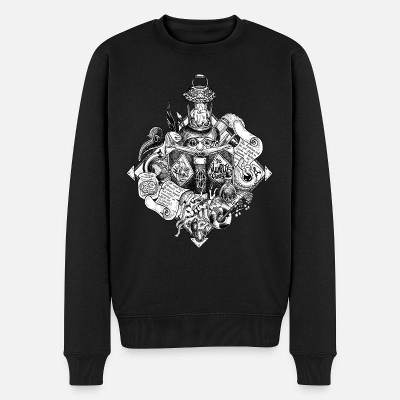 Booklover - Bücherliebe, Buchillustration - Männer Premium Bio Pullover - Schwarz