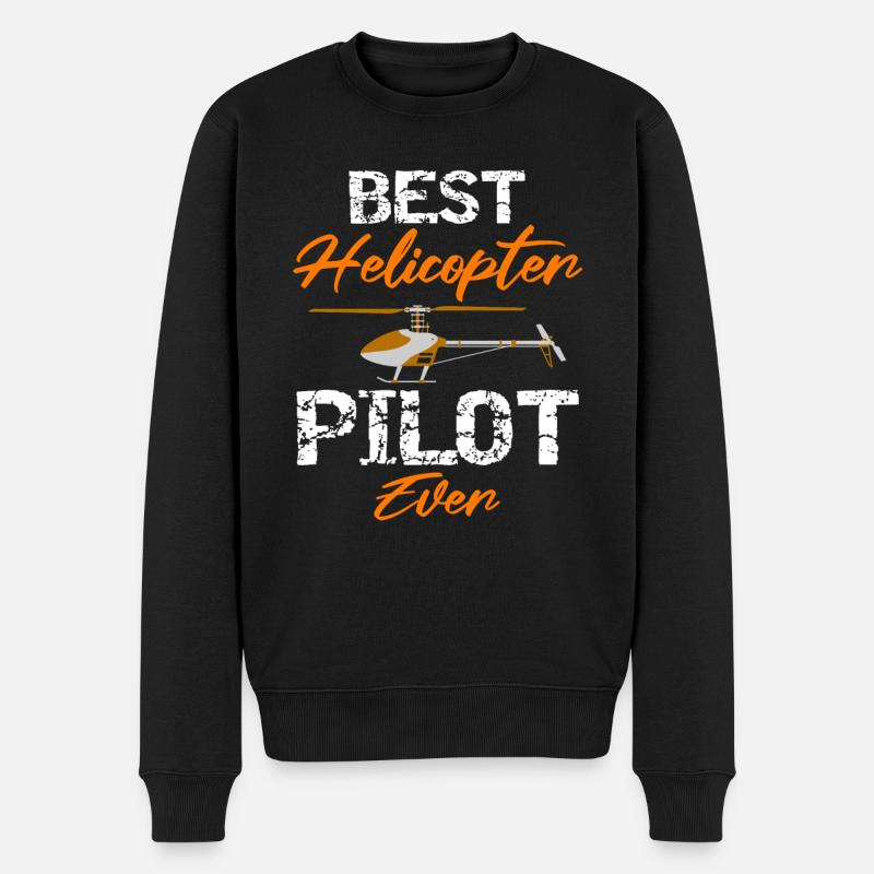 Best Helicopter Pilot Ever RC Hubschrauber Heli - Männer Premium Bio Pullover - Schwarz