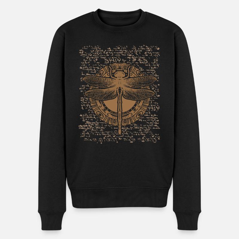 Ägypten Libelle Hieroglyphen Vintage Auge Anubis - Männer Premium Bio Pullover - Schwarz