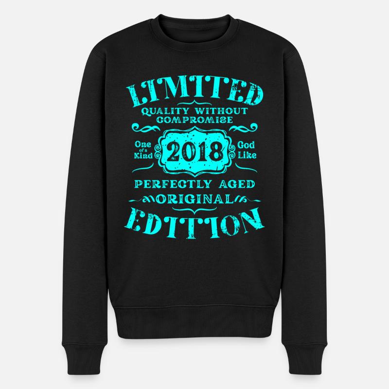 Geburtstag 2018 Limited Edition Geschenk Used Cool - Männer Premium Bio Pullover - Schwarz