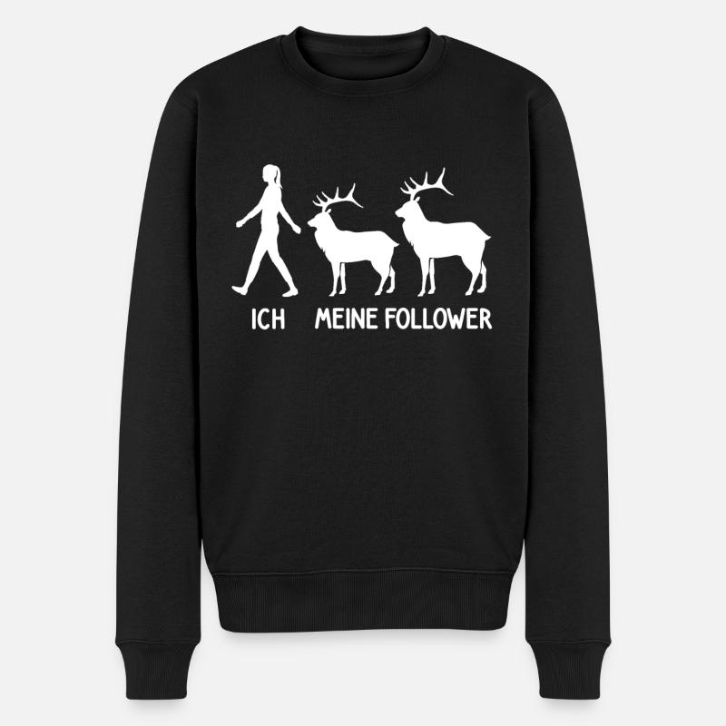 Ich Meine Follower Jäger Hirsch Züchter Rotwild - Männer Premium Bio Pullover - Schwarz