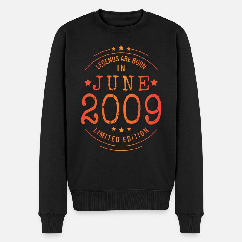 Geburtstag Juni 2009 Limited Edition Vintage - Männer Premium Bio Pullover - Schwarz