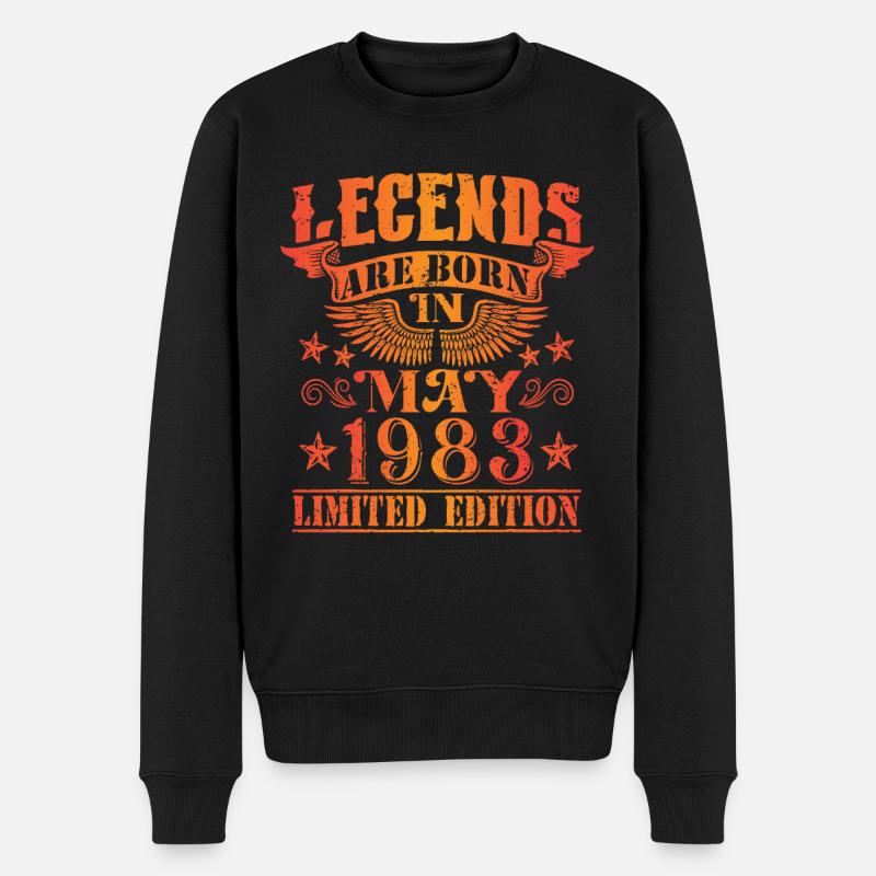 Geburtstag Mai 1983 Limited Edition Vintage - Männer Premium Bio Pullover - Schwarz
