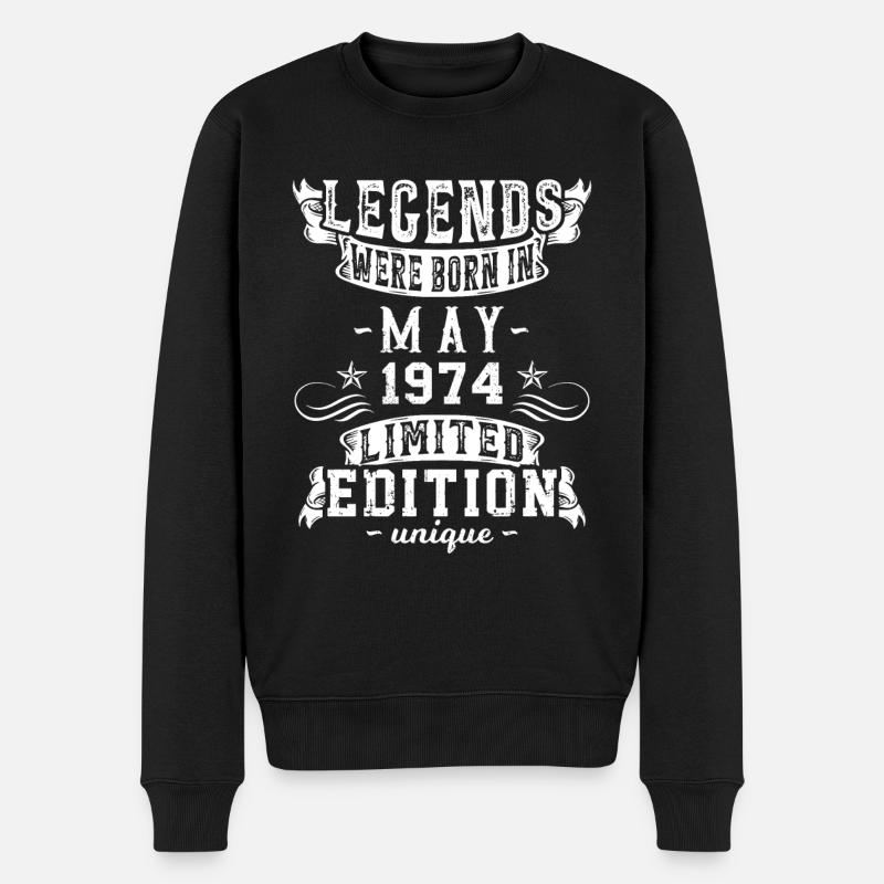 Geburtstag Mai 1974 Limited Edition Vintage - Männer Premium Bio Pullover - Schwarz