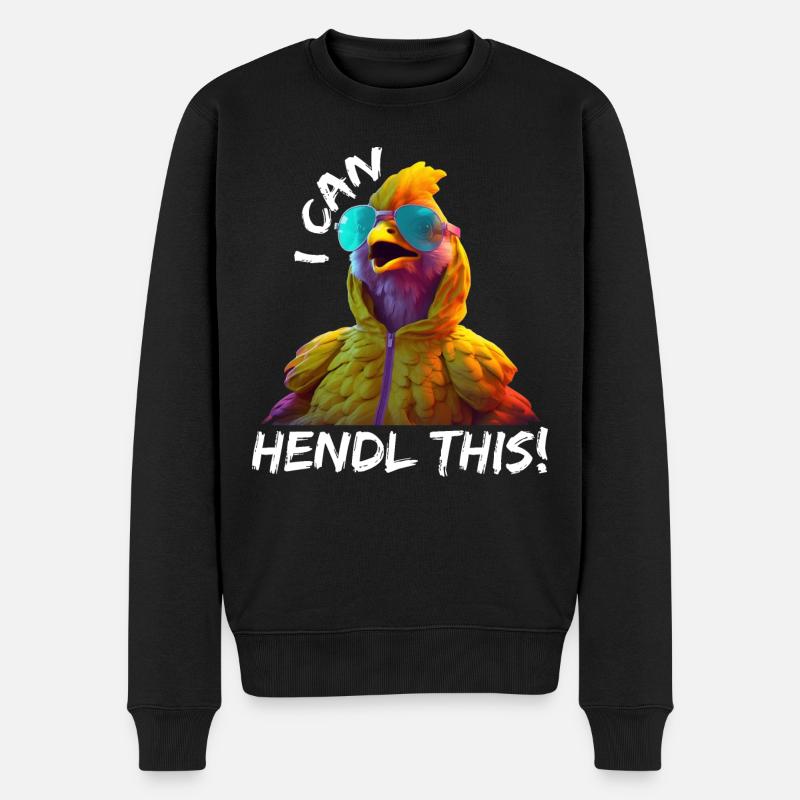 I can hendl this Huhn Landwirt Bauer Hahn Gockel - Männer Premium Bio Pullover - Schwarz