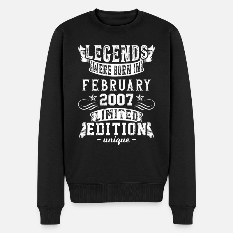 Geburtstag Februar 2007 Jahr Limited Edition - Männer Premium Bio Pullover - Schwarz