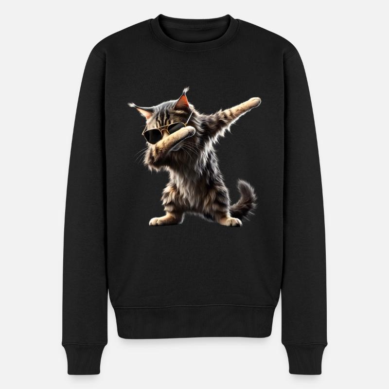 Dabbing Maine Coon Motiv Katze Dab Coole Haustiere - Männer Premium Bio Pullover - Schwarz