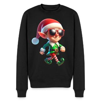 Lustiger Weihnachts Elf Weihnachten - Männer Premium Bio Pullover - Schwarz - Vorne - Nico (187cm)
