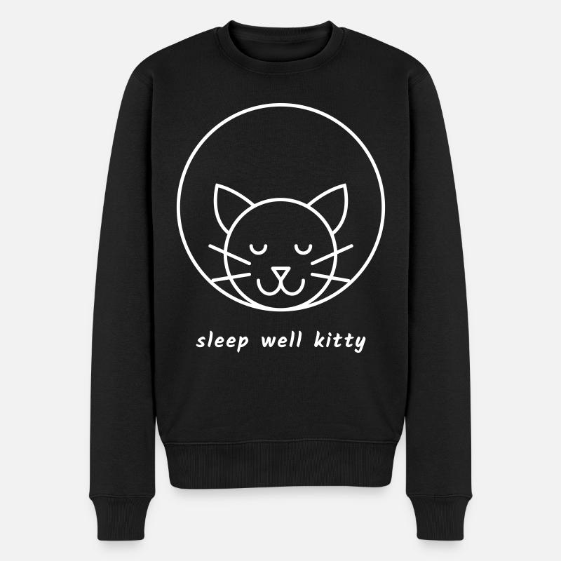 Sleep well Kitty - Männer Premium Bio Pullover - Schwarz