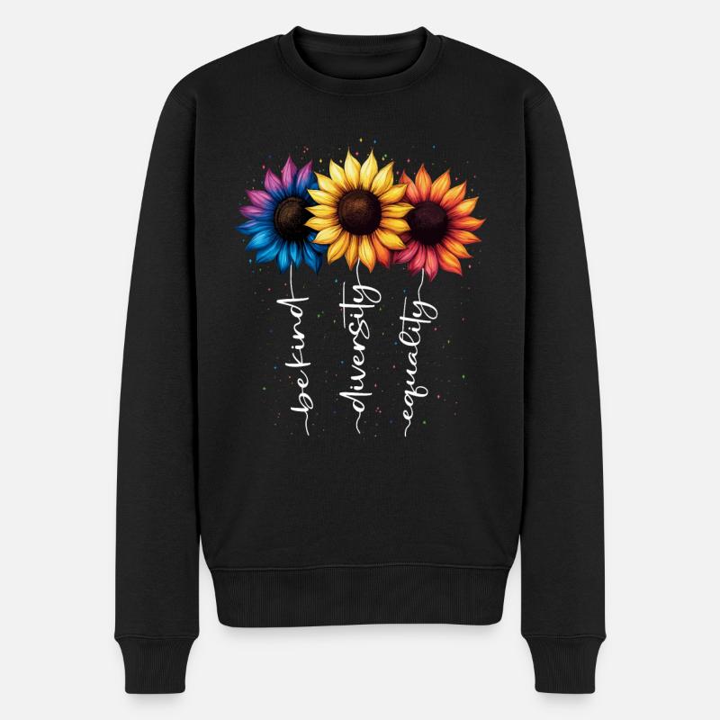 Sommer Blumen Inspiration Love LGBTQ Regenbogen - Männer Premium Bio Pullover - Schwarz