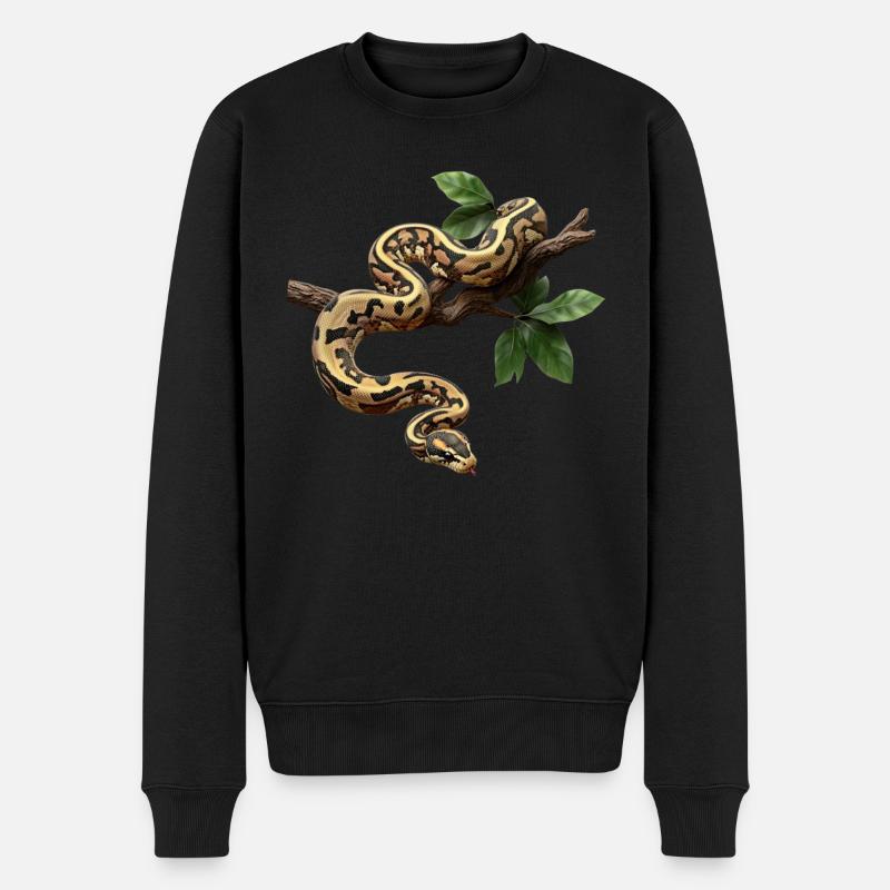 Königspython Schlangen Liebhaber Terrarium Python - Männer Premium Bio Pullover - Schwarz