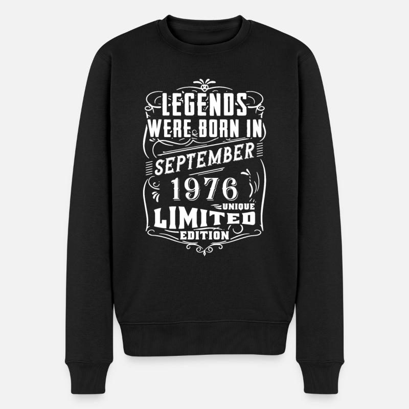 Geburtstag September 1976 Limited Edition Legende - Männer Premium Bio Pullover - Schwarz