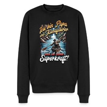 Für Kanu Abenteurer und Vollzeit Papas! - Männer Premium Bio Pullover - Schwarz - Vorne - Nico (187cm)