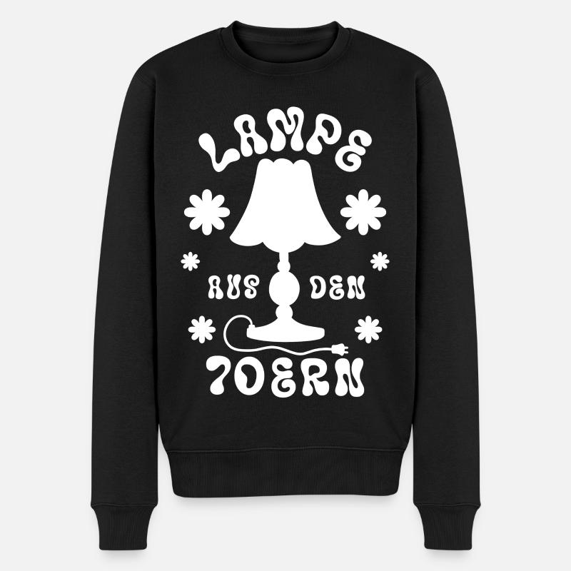 Lampe aus den 70ern - Männer Premium Bio Pullover - Schwarz