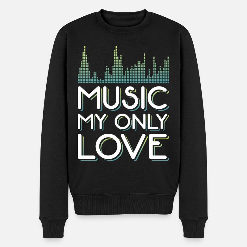 Techno Musik - Männer Premium Bio Pullover - Schwarz