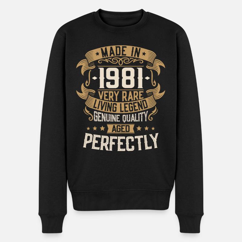 1981 naissance anniversaire cadeau - Pull Premium bio Homme - noir