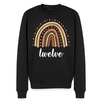 Orange Rainbow Twelve Years 12th Birthday - Men's Premium Organic Jumper - black - Front - Nico (187cm)
