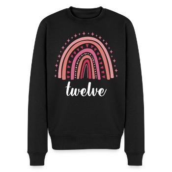 Red Rainbow Twelve Years 12th Birthday - Men's Premium Organic Jumper - black - Front - Nico (187cm)