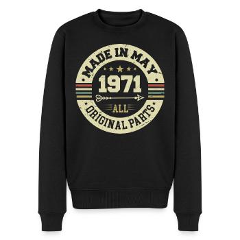 Mai 1971 Jahrestag Mai 1971 Geburtstag May 1971 - Männer Premium Bio Pullover - Schwarz - Vorne - Nico (187cm)