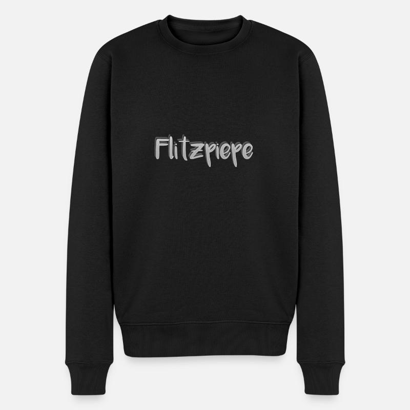 Flitzpiepe - Lustige deutsche Wörter Humor Witz - Männer Premium Bio Pullover - Schwarz