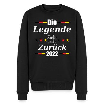 Die Legende zieht sich zurück - Männer Premium Bio Pullover - Schwarz - Vorne - Nico (187cm)