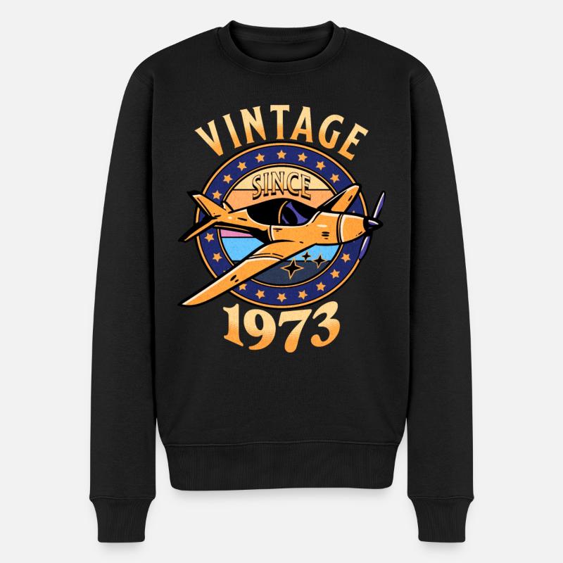 Passionné Aviation 1973 50 Ans Anniversaire - Pull Premium bio Homme - noir