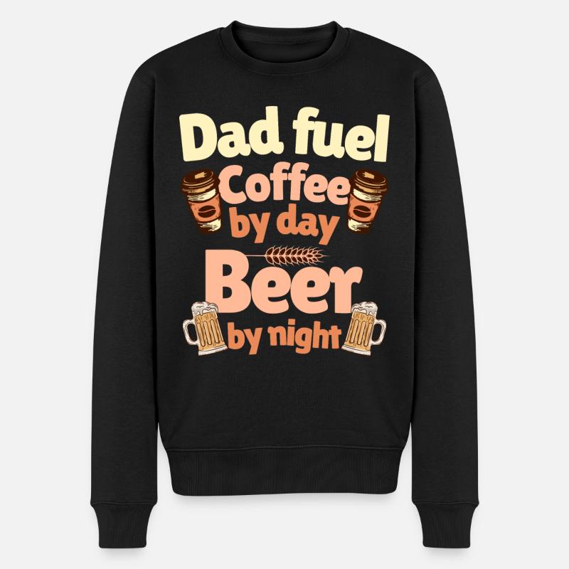 Humour Café Bière Papa - Pull Premium bio Homme - noir