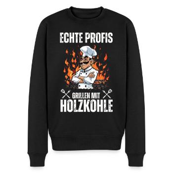 Grillmeister BBQ Barbecue Grill Chef Holzkohle - Männer Premium Bio Pullover - Schwarz - Vorne - Nico (187cm)