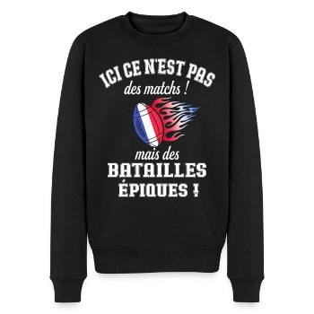 Humour Rugby France Supporter Joueur Rugby - Pull Premium bio Homme - noir - Devant - Nico (187cm)