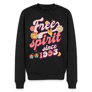 anniversaire vintage né en 1993 - Pull Premium bio Homme - noir - Devant - Nico (187cm)