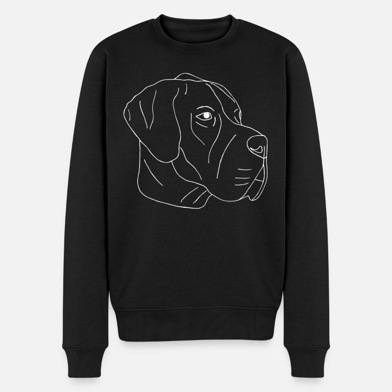Deutsche Dogge - Männer Premium Bio Pullover - Schwarz