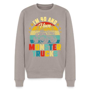 Monster Truck Voiture 40 Ans Anniversaire - Pull Premium bio Homme - taupe - Devant - Nico (187cm)
