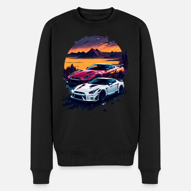 Voiture de sport classique - Pull Premium bio Homme - noir