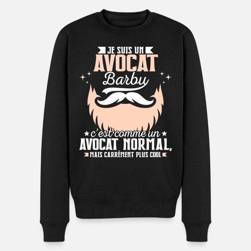 Barbe Humour Avocat Barbu - Pull Premium bio Homme - noir
