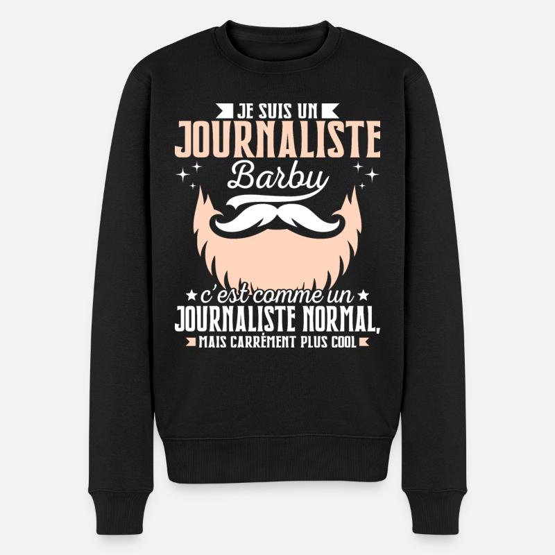Barbe Humour Journaliste Barbu - Pull Premium bio Homme - noir