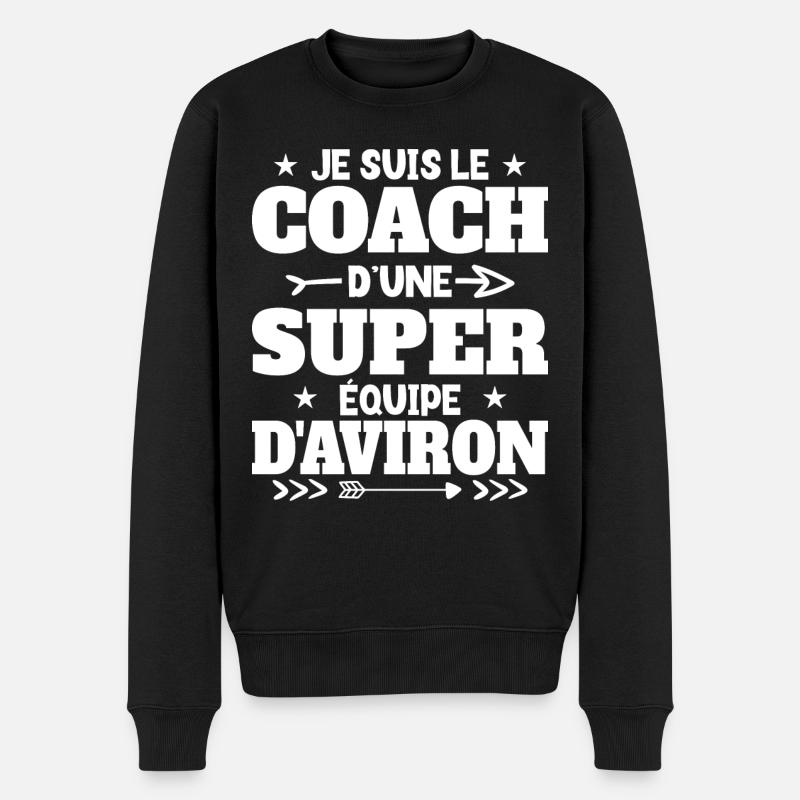 Super Coach Cadeau Pour Coach D'Aviron - Pull Premium bio Homme - noir
