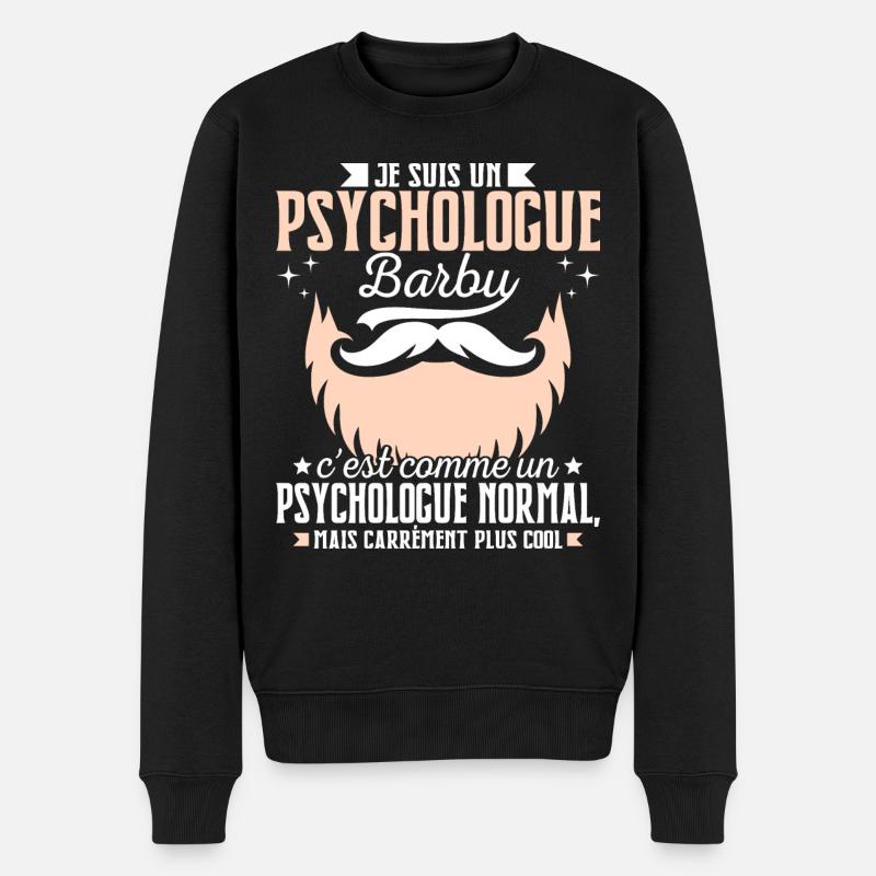Barbe Humour Psychologue Barbu - Pull Premium bio Homme - noir