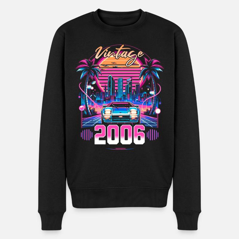Synthwave Retro 18eme Anniversaire 2006 - Pull Premium bio Homme - noir