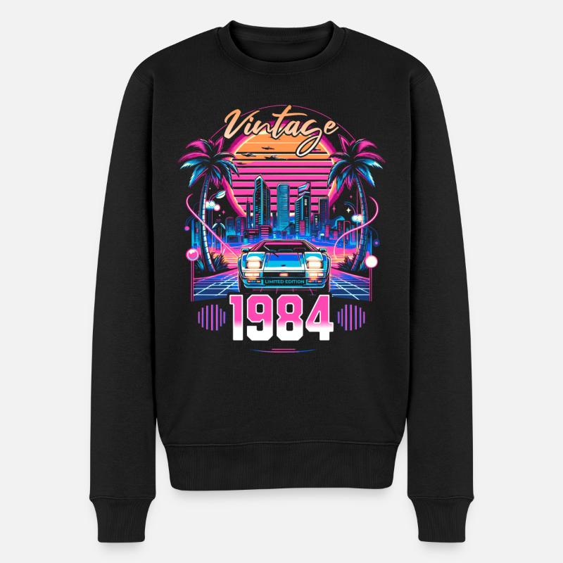 Synthwave Retro 40eme Anniversaire 1984 - Pull Premium bio Homme - noir