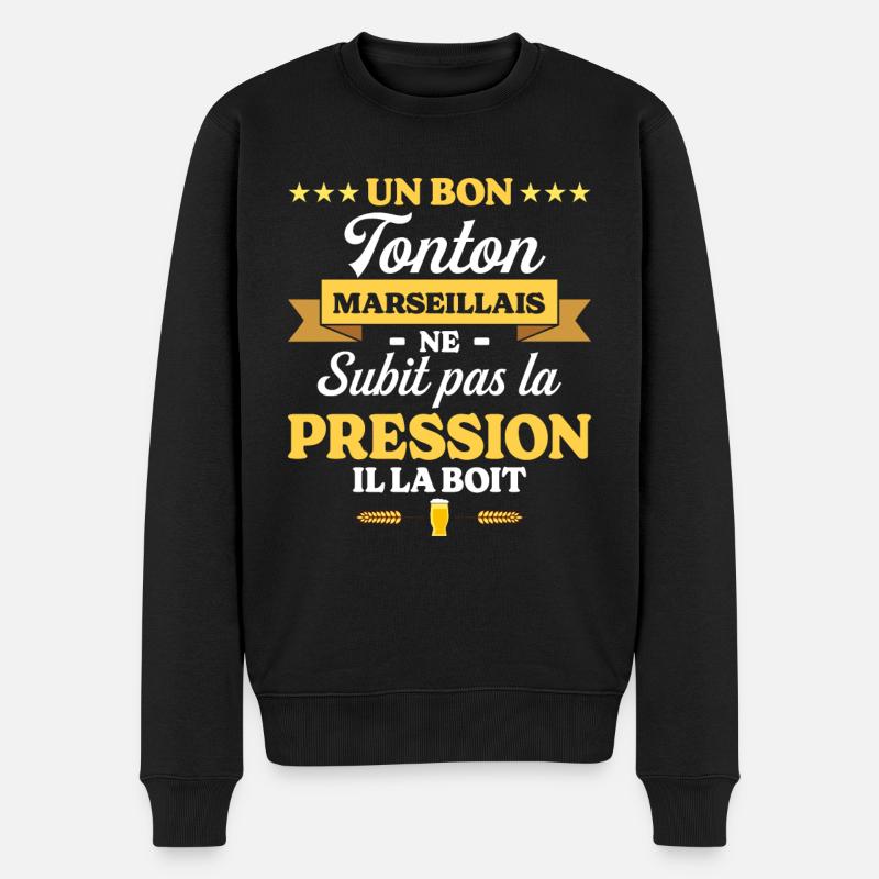Tonton Marseillais Oncle Humour Tonton - Pull Premium bio Homme - noir