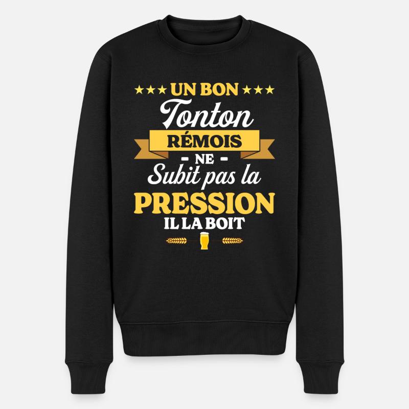 Tonton Rémois Oncle Humour Tonton - Pull Premium bio Homme - noir