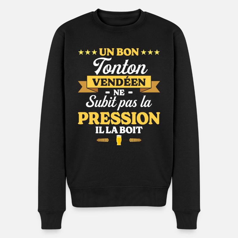 Tonton Vendéen Oncle Humour Tonton - Pull Premium bio Homme - noir