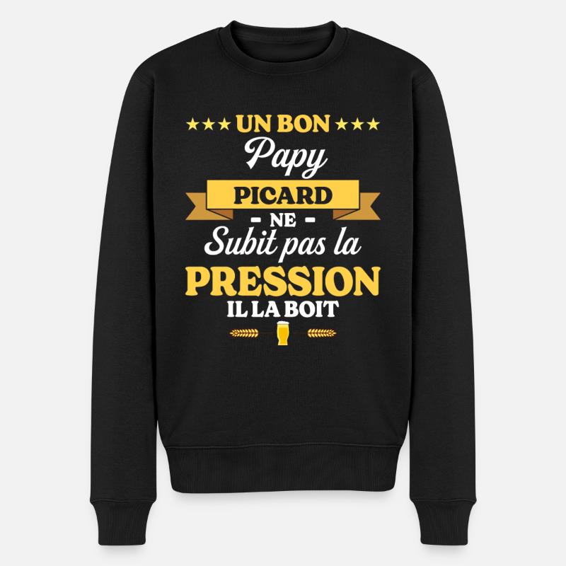 Papy Picard Grand-Père Humour Papy - Pull Premium bio Homme - noir